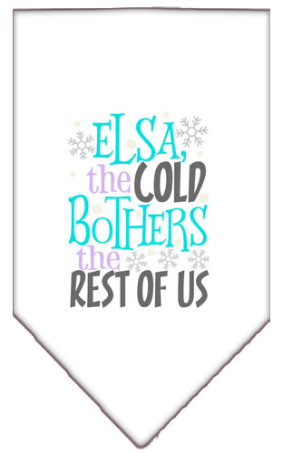 Elsa, the Cold Screen Print Bandana White Small